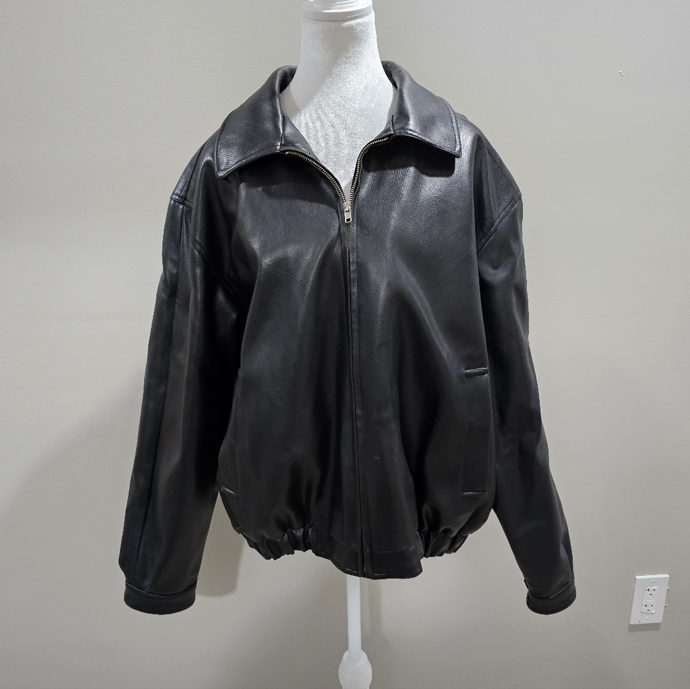 Men's Black Pleather Jacket